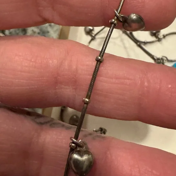 Artisan glass heart necklace sterling silver chain unique Valentine’s Day gift - Picture 6 of 8